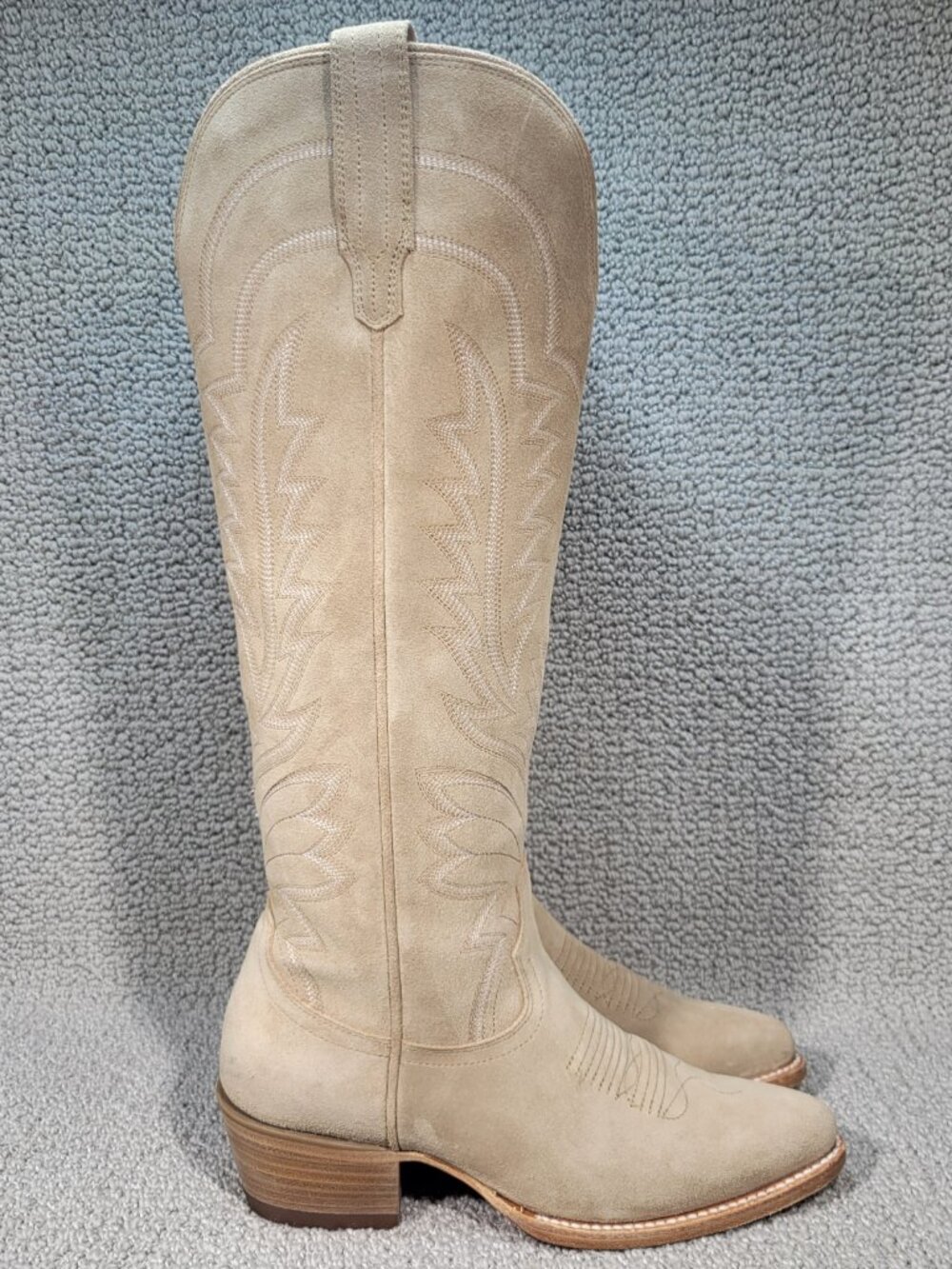 Tecovas The Abby Women's US Size 8B Driftwood Suede Cowgirl Boots - Picture 4 of 11